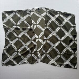 Lane Bryant Kimono Top Womens One Size Army Green Patterned Sleeveless Sheer